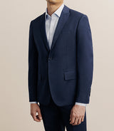 Costume 2 boutons en tissu faux uni marine - IZAC