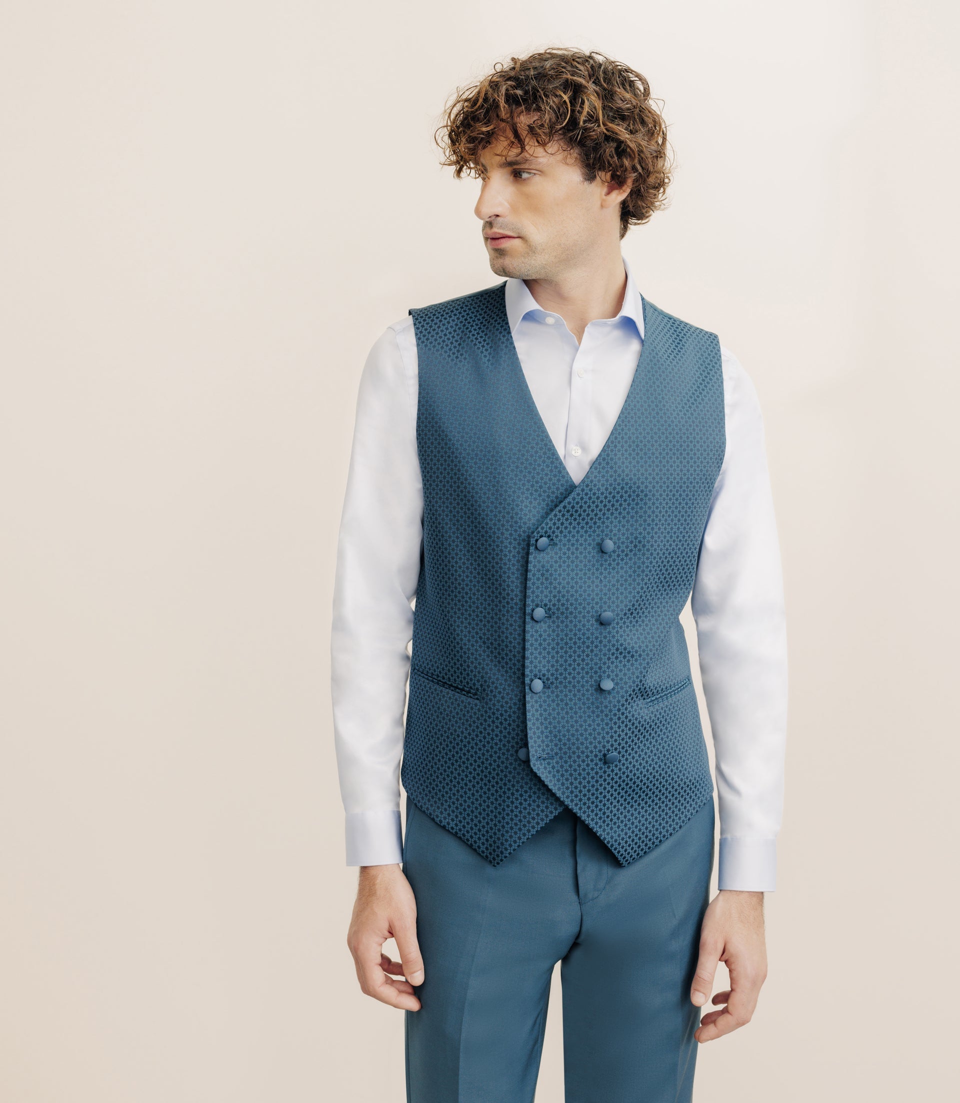 Costume 3 pièces bleu - vert - IZAC