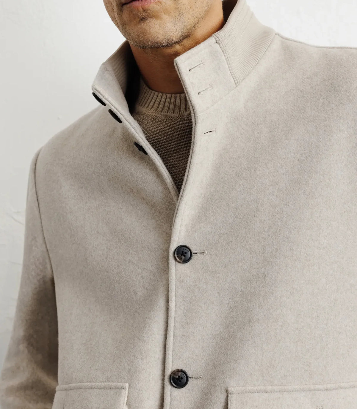 Blouson col montant beige - IZAC