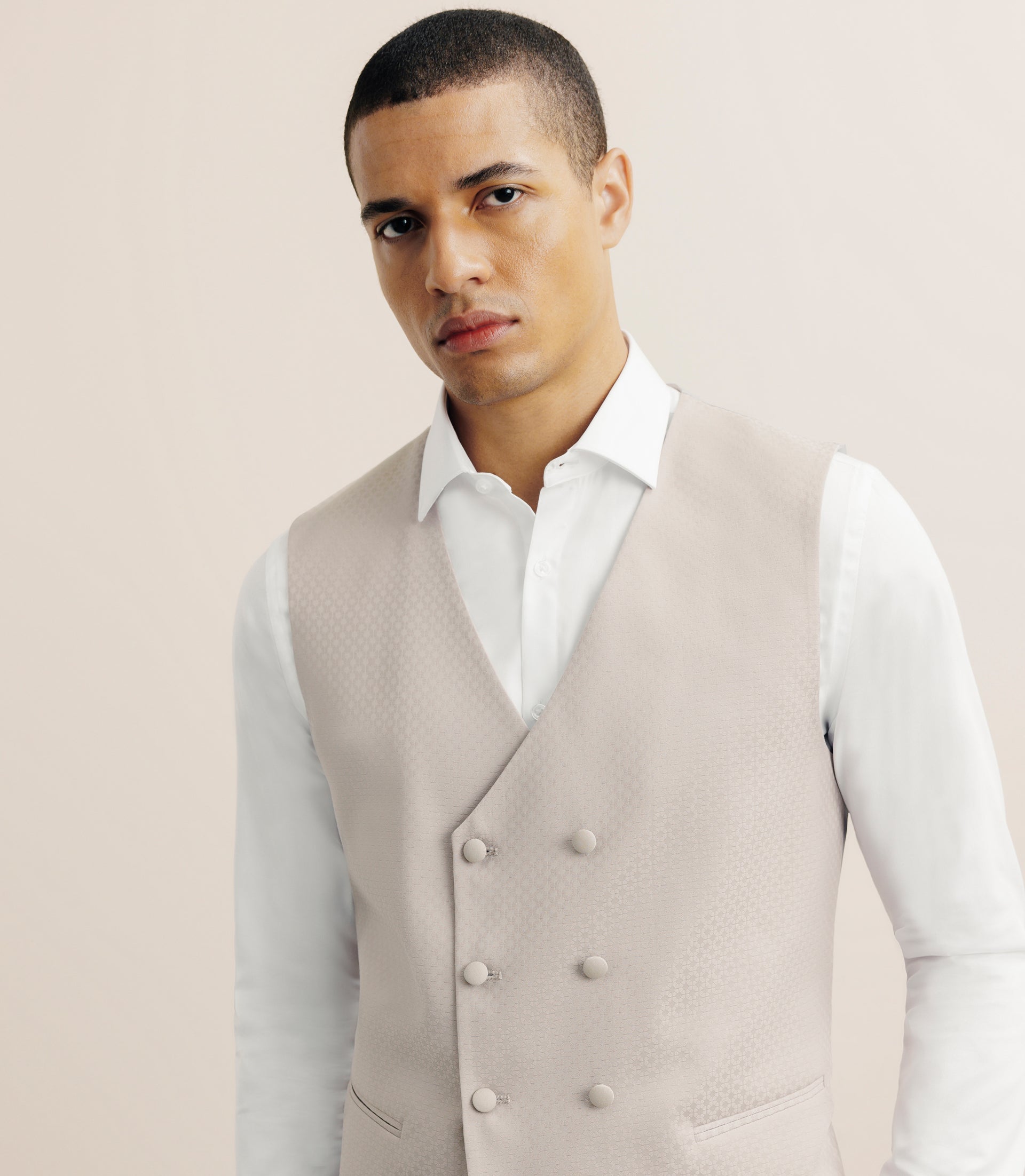 Costume 3 pièces cérémonie ajusté beige - IZAC