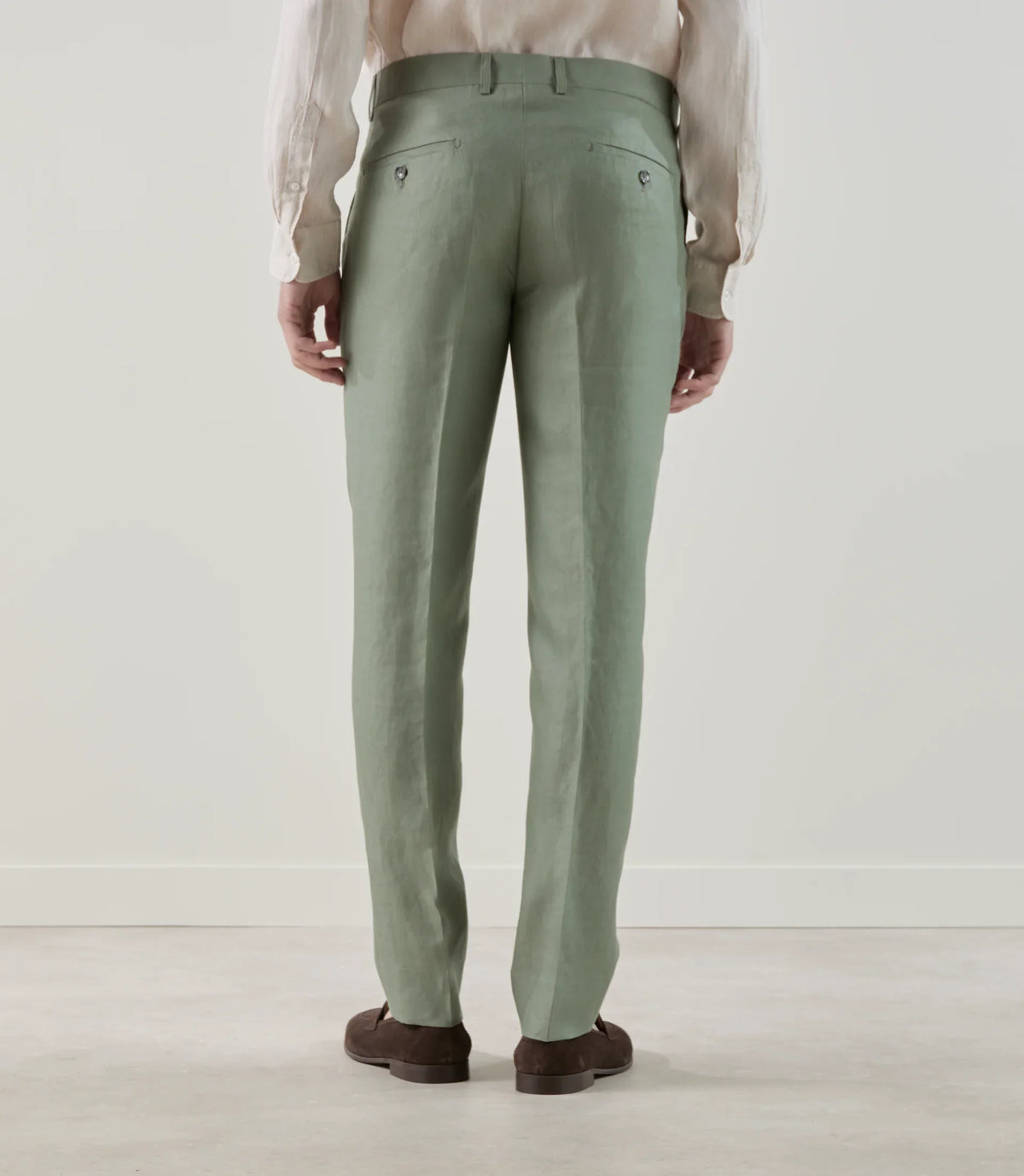 Costume 2 boutons 100% lin vert - IZAC