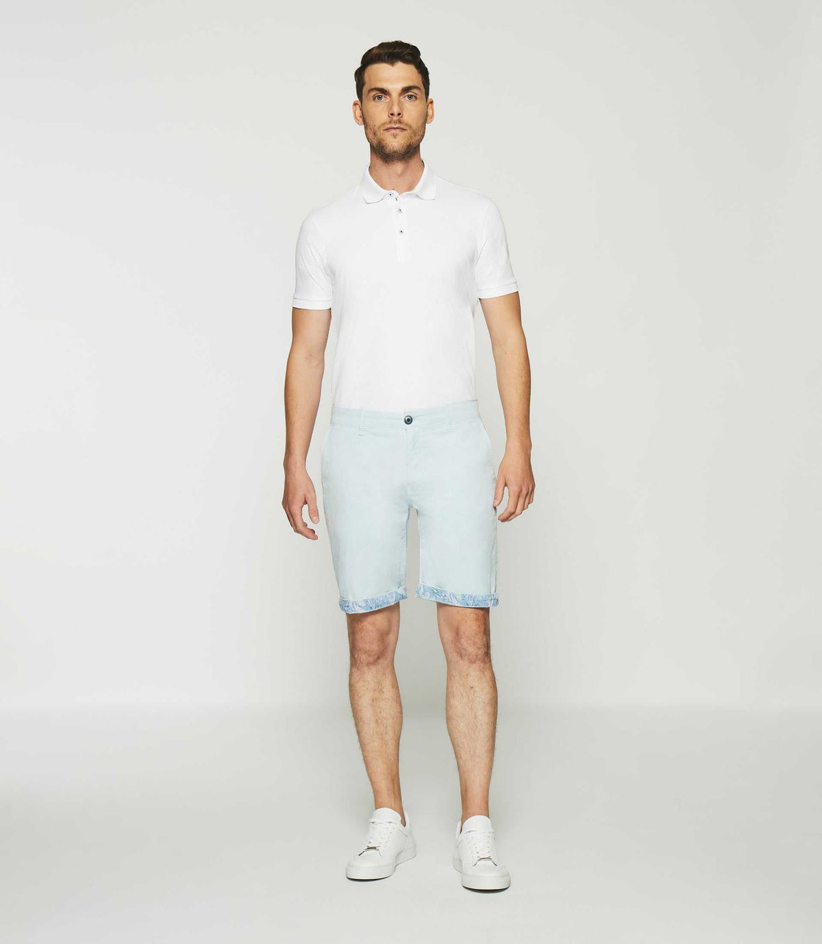 Bermuda en coton stretch bleu ciel SLOWLY - IZAC