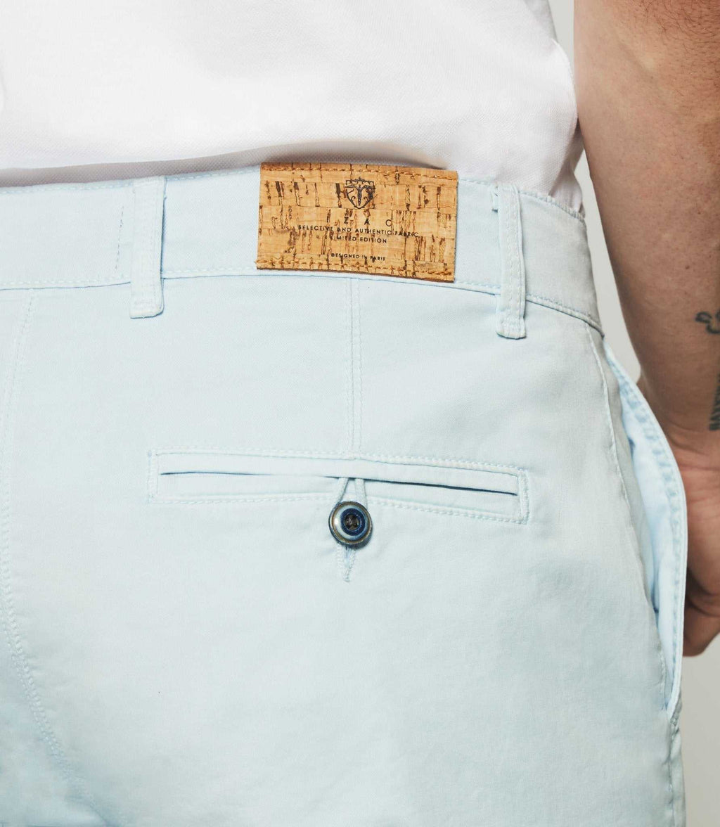 Bermuda en coton stretch bleu ciel SLOWLY - IZAC