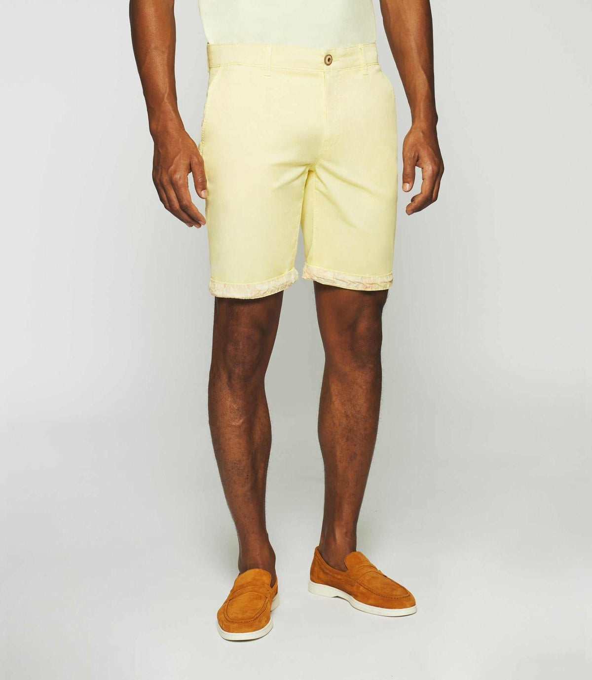 Bermuda en coton stretch jaune pale SLOWLY - IZAC