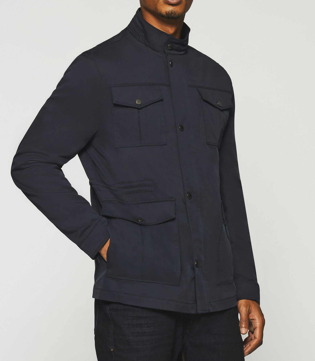 Veste saharienne 4 poches marine RONALD - IZAC