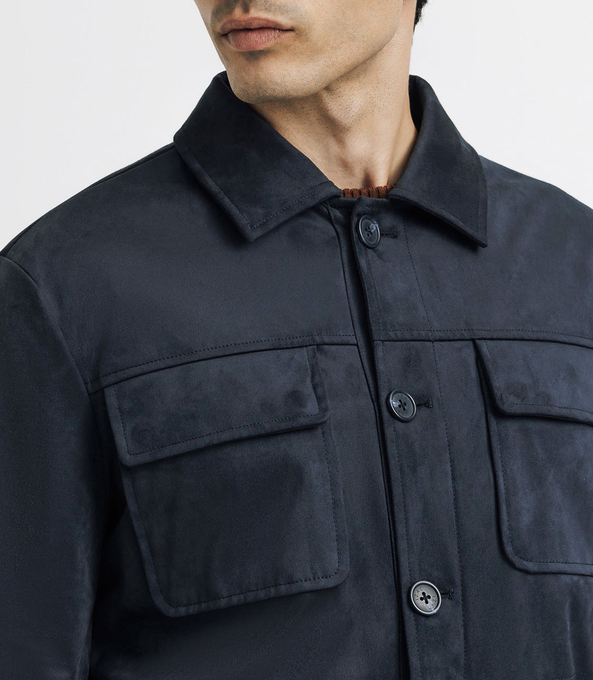 Blouson en suédine marine - IZAC