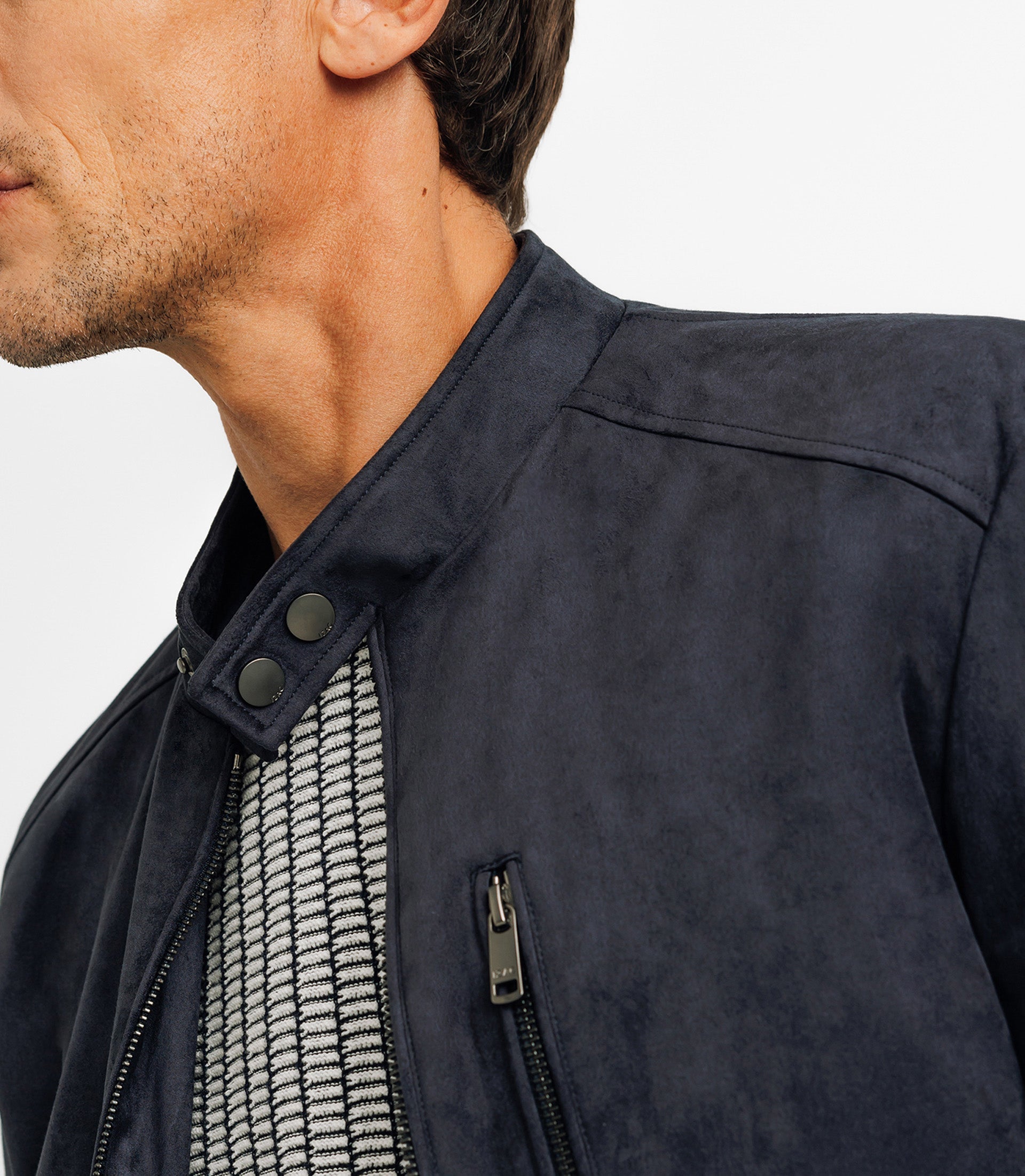 Blouson col montant marine - IZAC