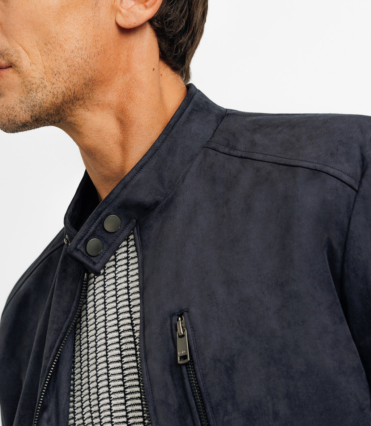 Blouson col montant marine - IZAC