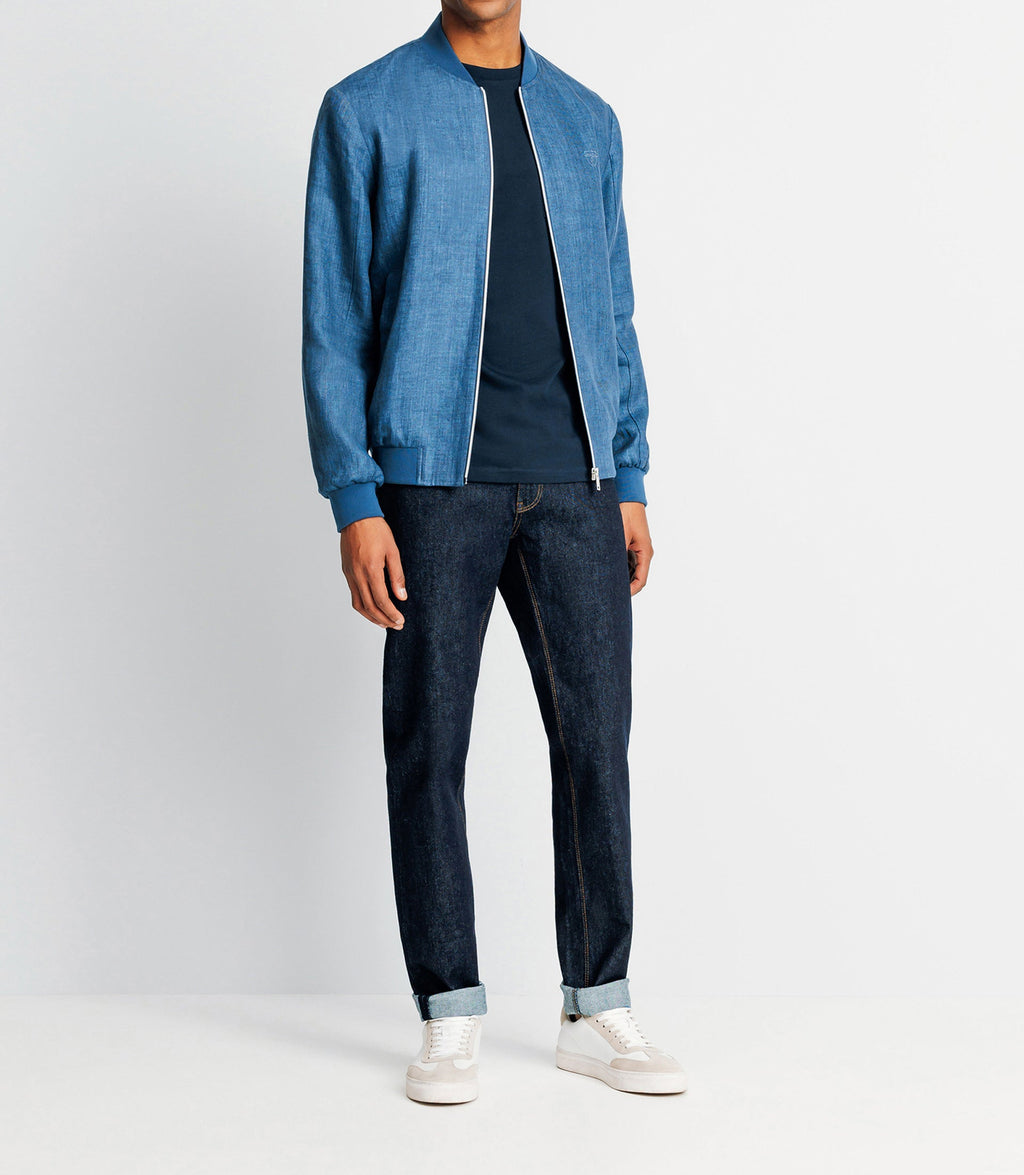 Blouson en lin indigo - IZAC