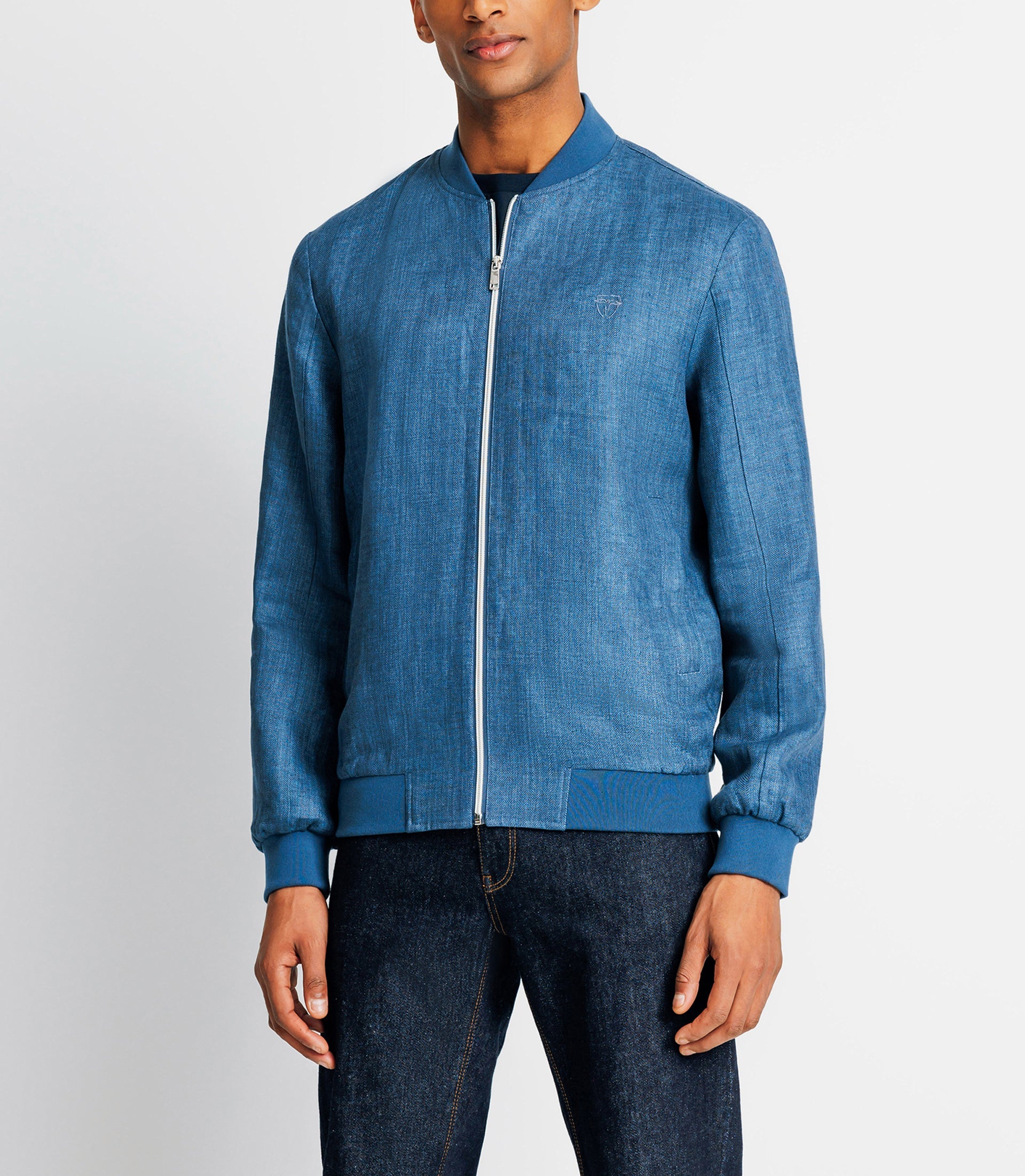 Blouson en lin indigo - IZAC