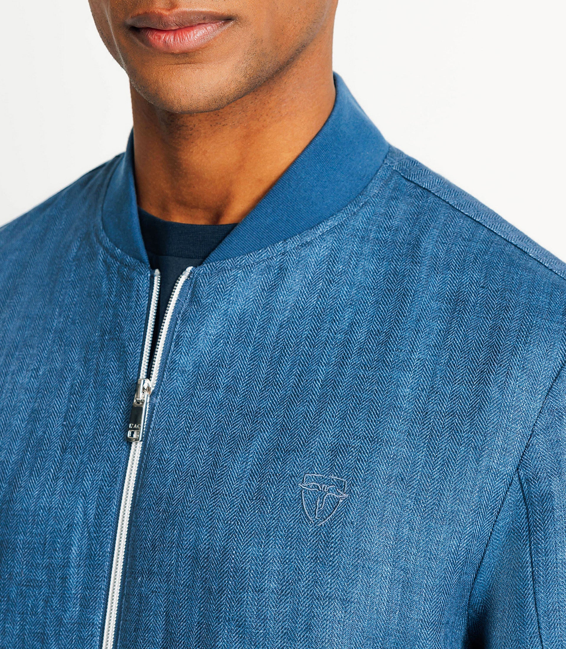 Blouson en lin indigo - IZAC