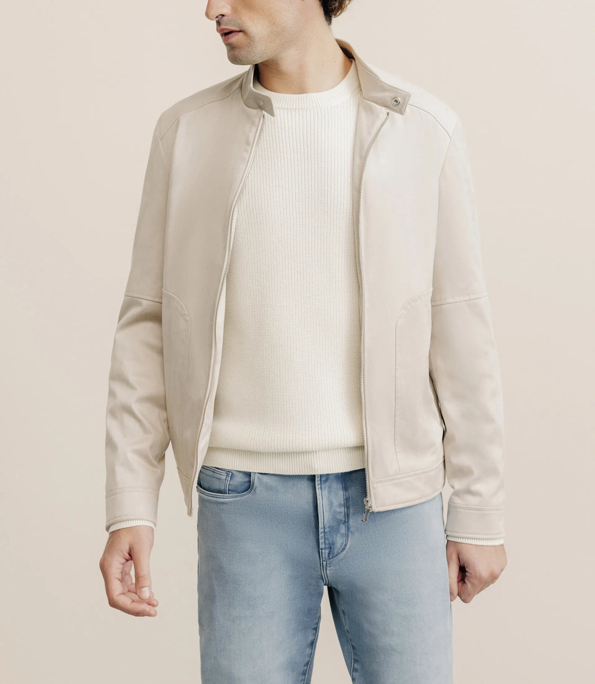 Blouson en suédine écru - IZAC