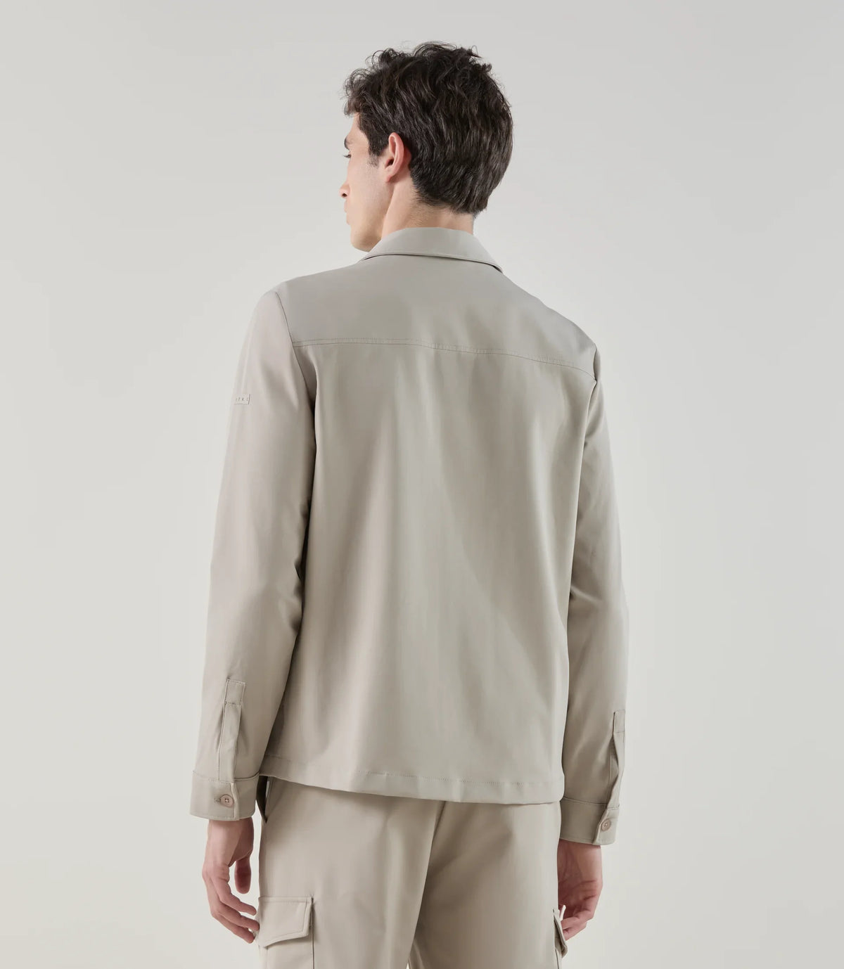 Blouson col chemise tissu technique beige - IZAC