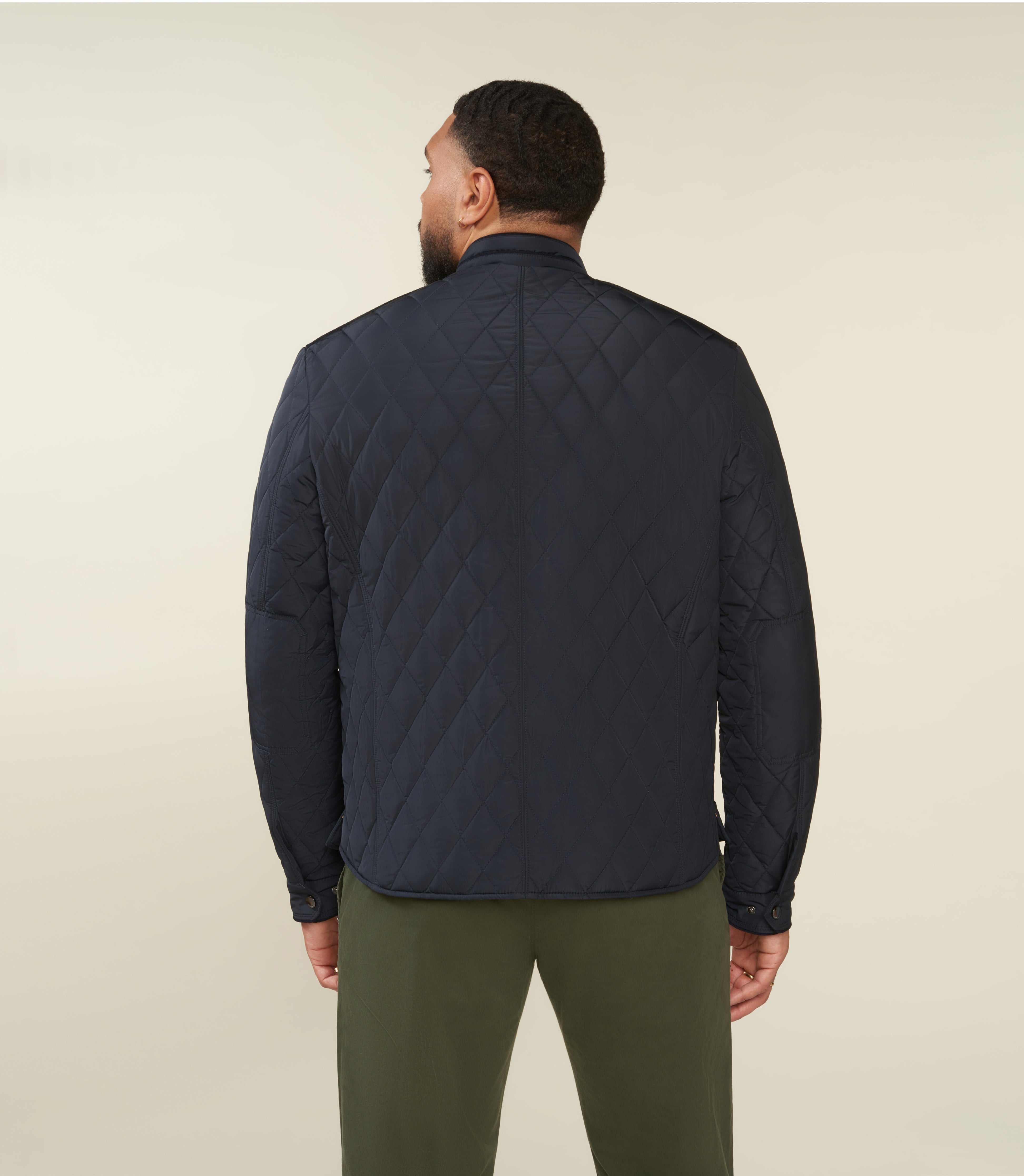 Blouson surchemise matelassé bi - matière marine MACEOBT - IZAC