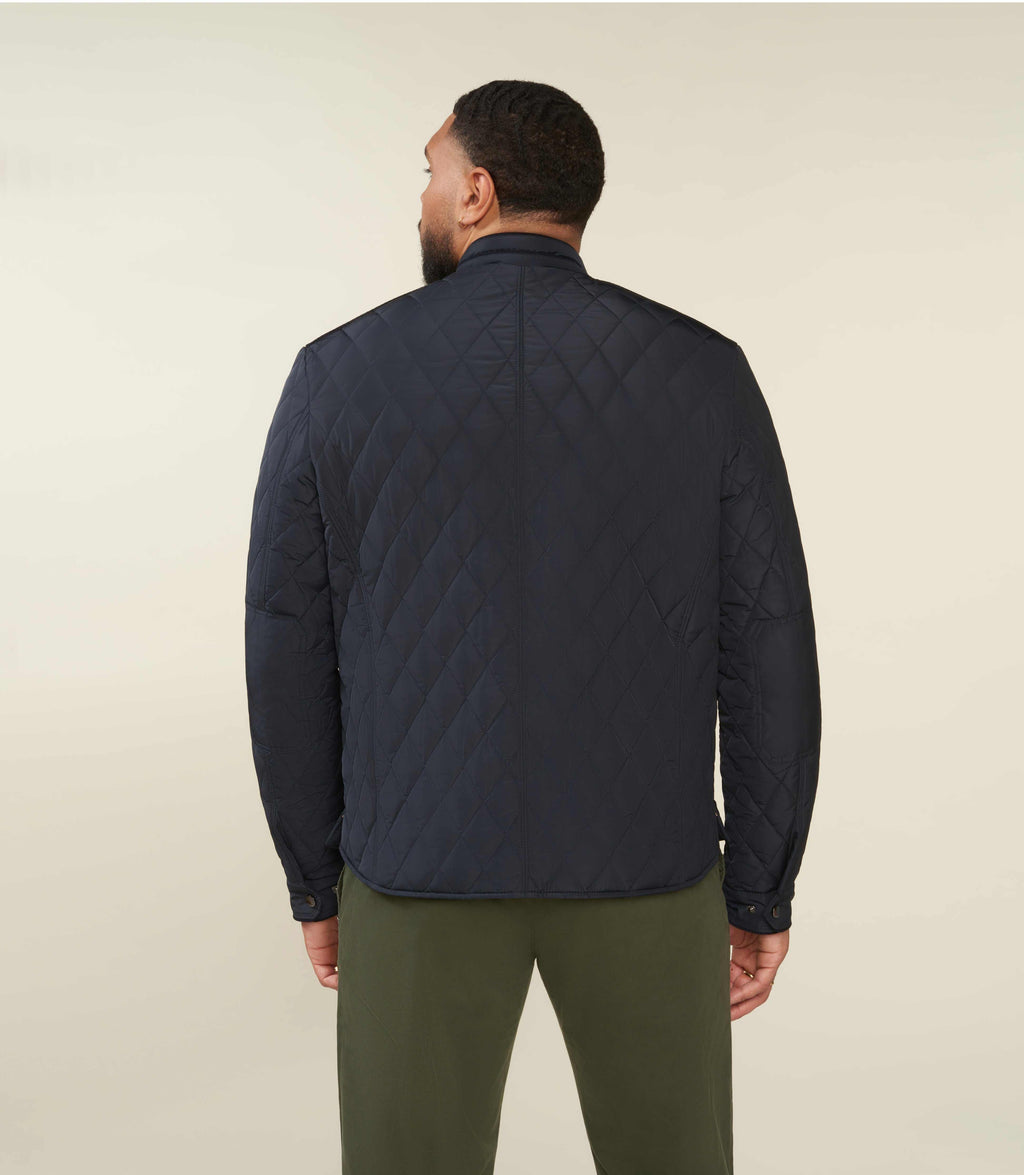 Blouson surchemise matelassé bi - matière marine MACEOBT - IZAC
