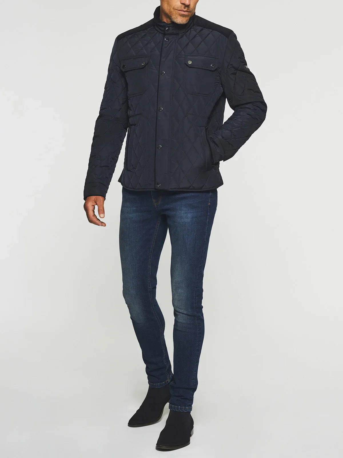 Blouson surchemise matelassé marine MACEO - IZAC