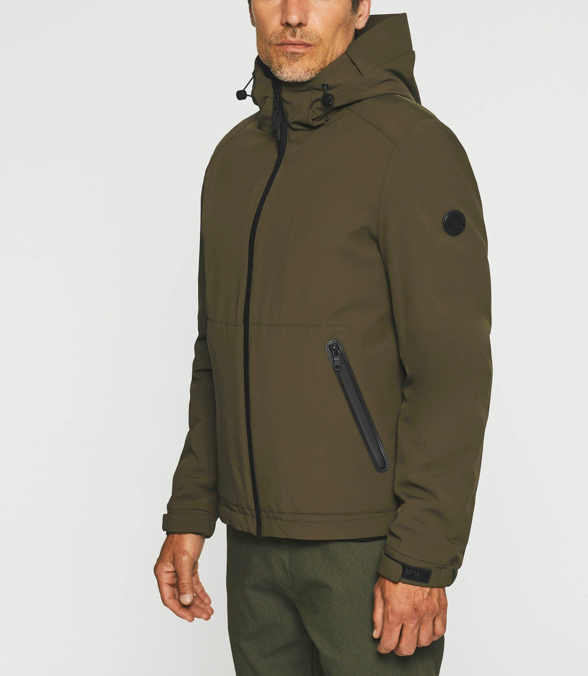 Blouson technique à capuche kaki MAHDY - IZAC