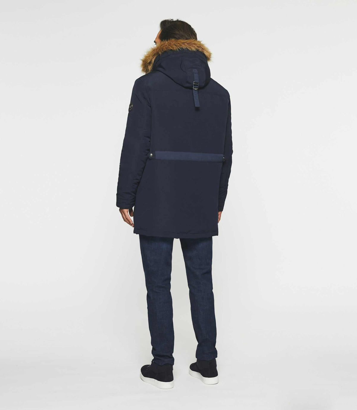 Parka longue à capuche marine MANOURY - IZAC