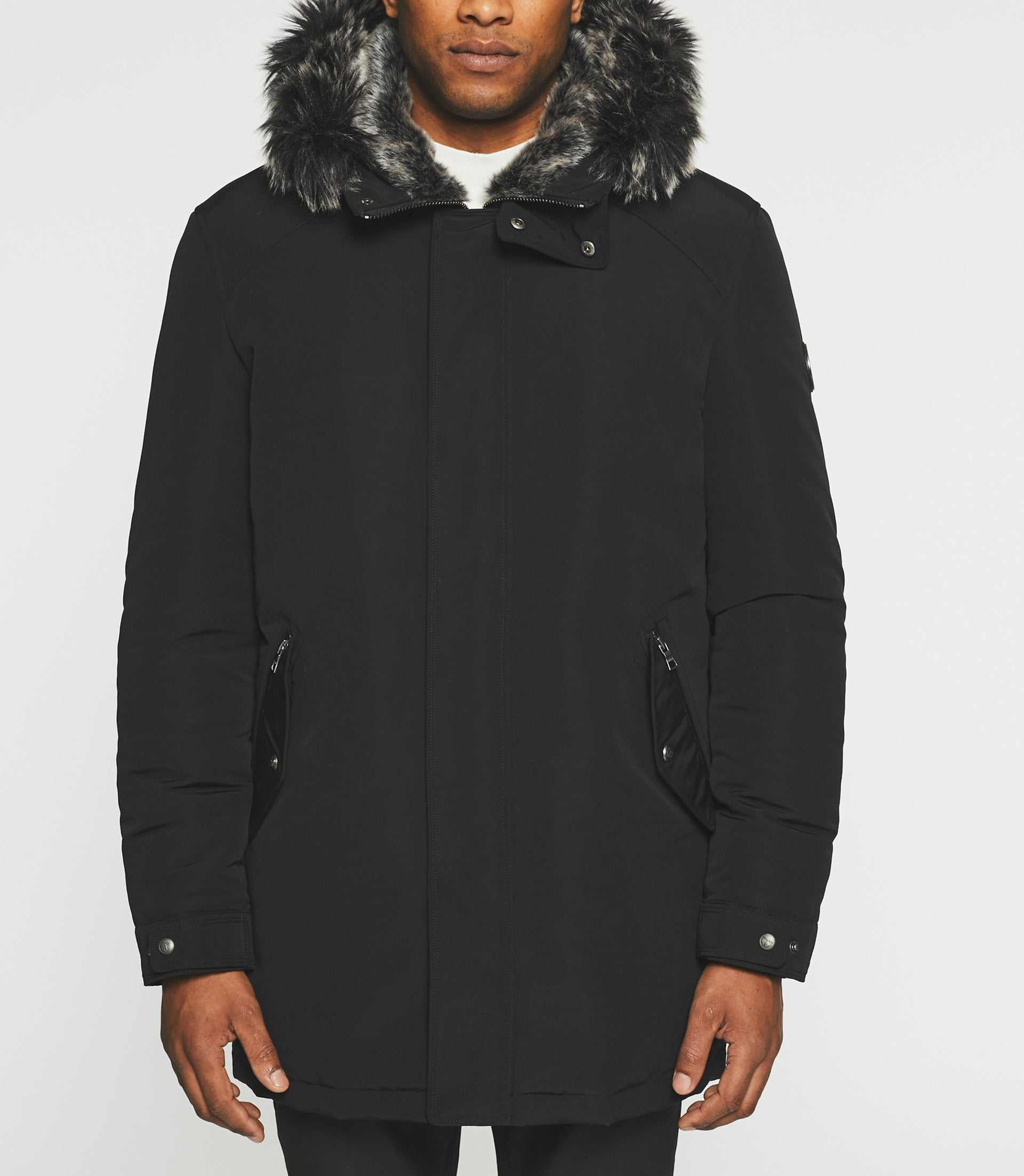 Parka longue à capuche noir MANOURY - IZAC