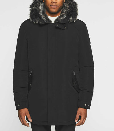Parka longue à capuche noir MANOURY - IZAC