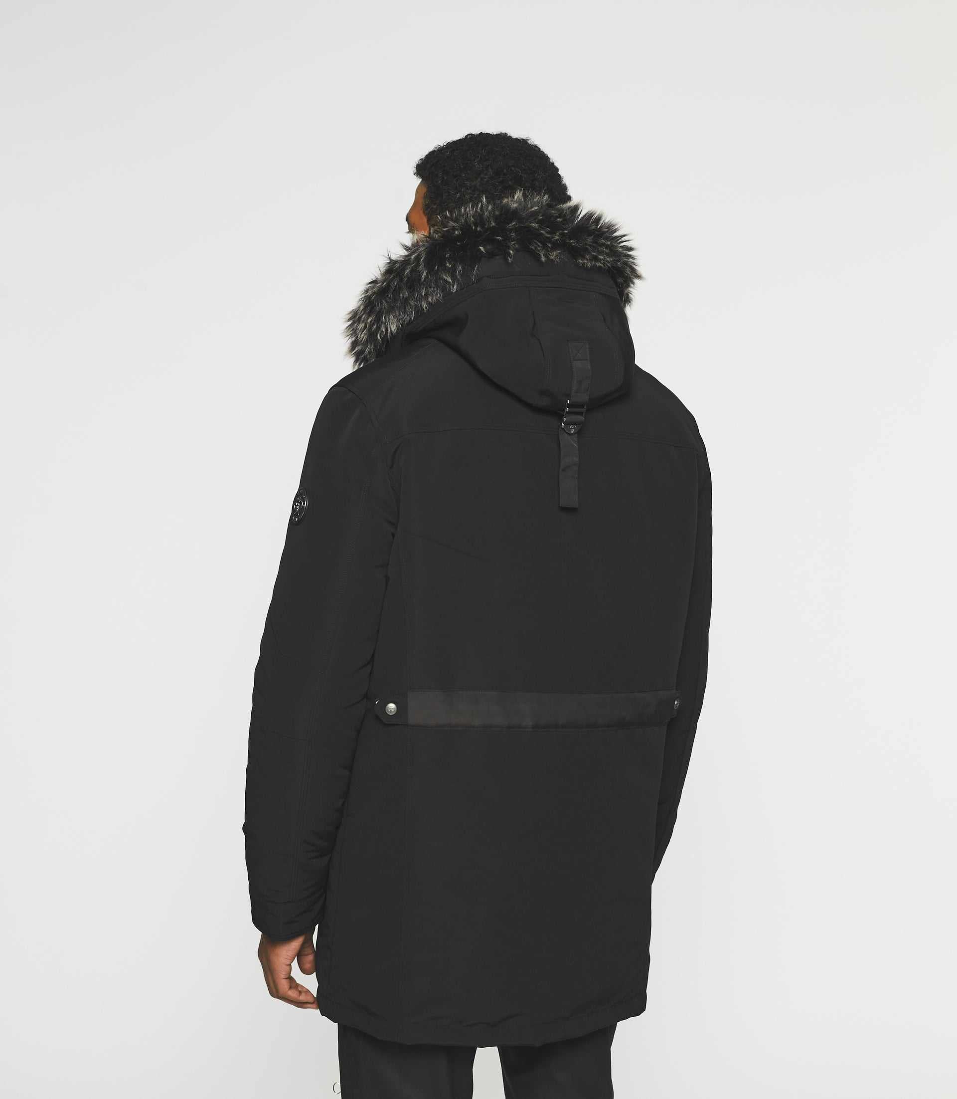 Parka longue à capuche noir MANOURY - IZAC