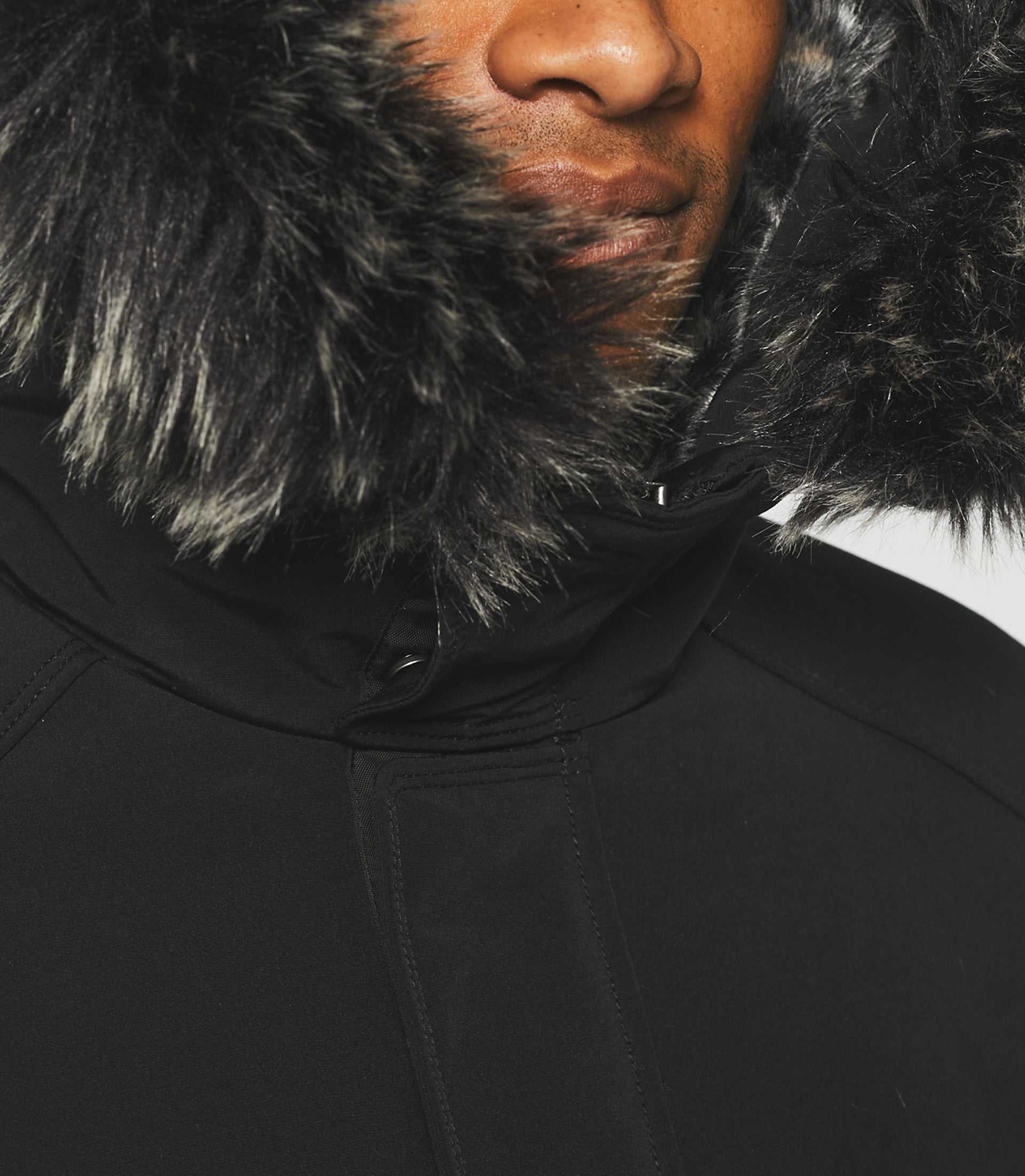 Parka longue à capuche noir MANOURY - IZAC