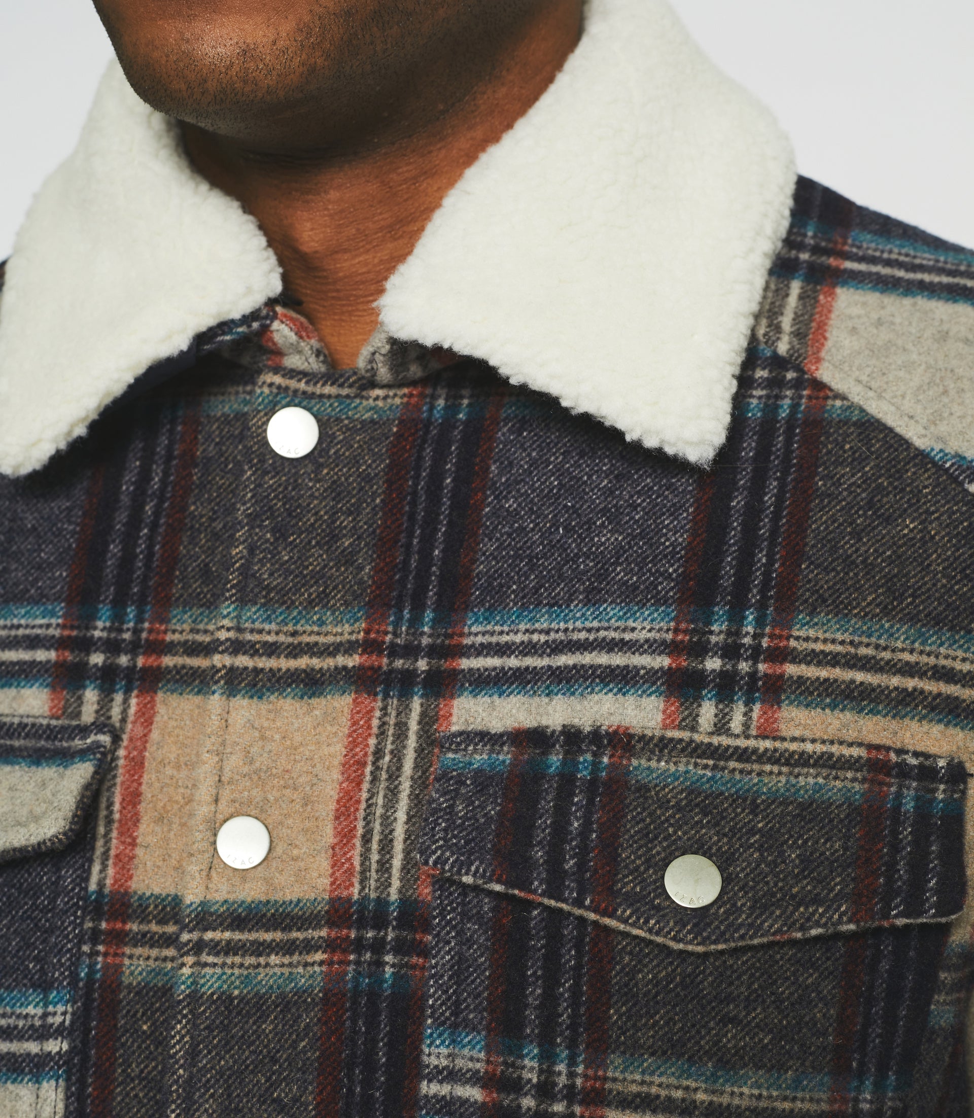 ANNULE Blouson matelassé à carreaux bleu gris MATISSEBIS - IZAC