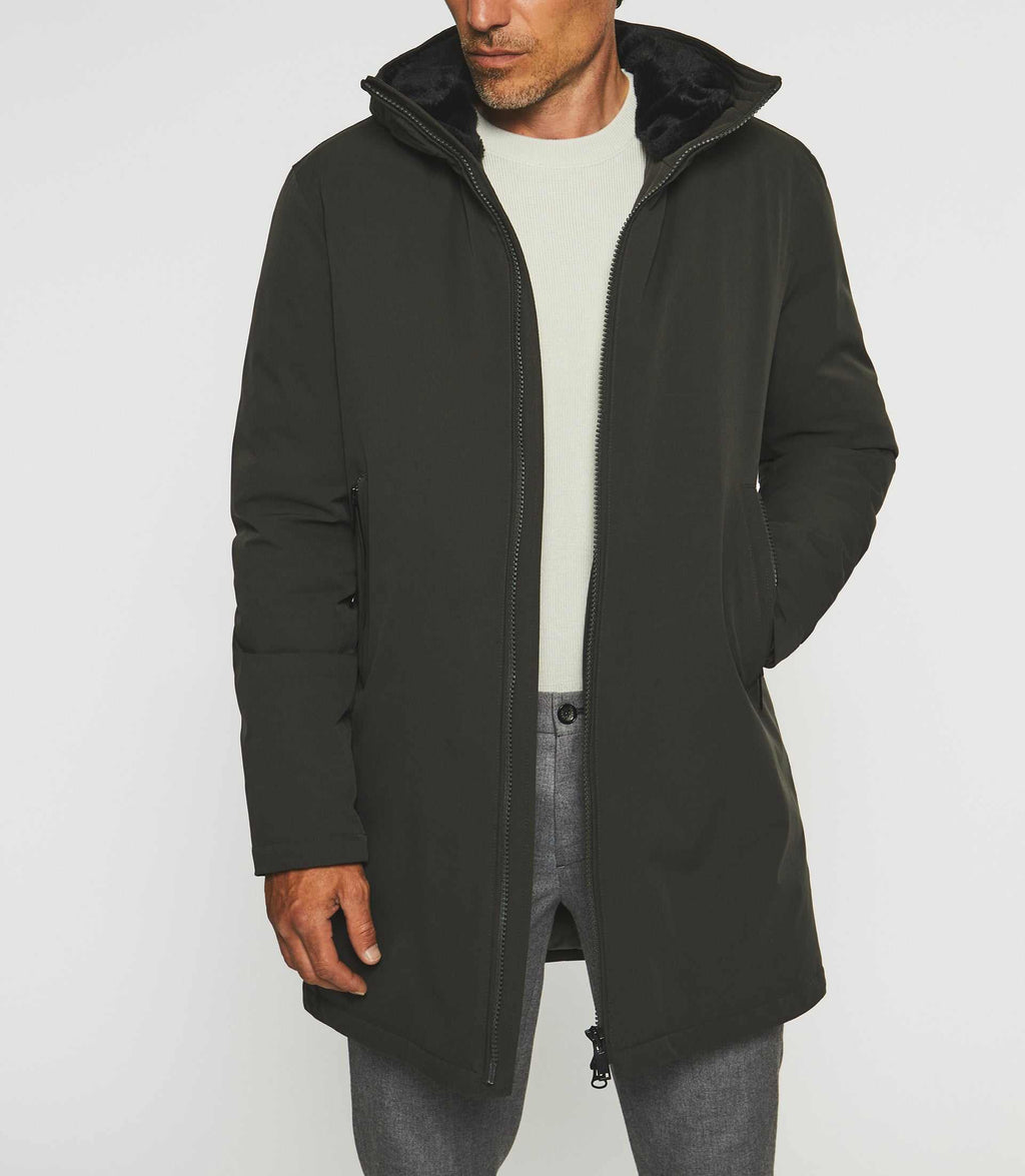 Parka longue à capuche kaki MIRKO - IZAC