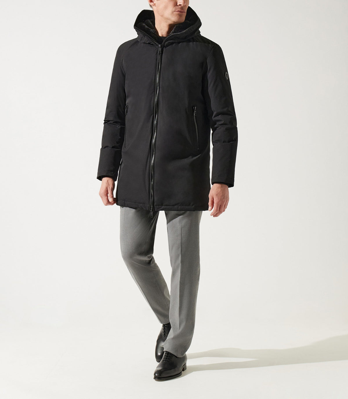 Parka longue à capuche noire MIRKO - IZAC