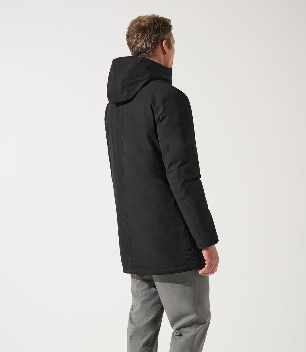 Parka longue à capuche noire MIRKO - IZAC