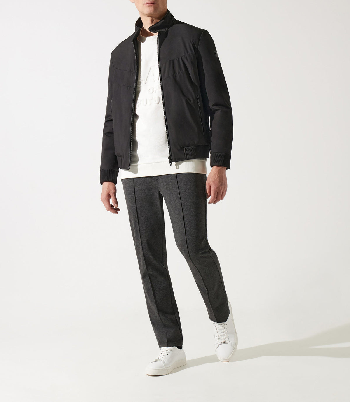 Blouson col montant matelassé noir MACAO - IZAC