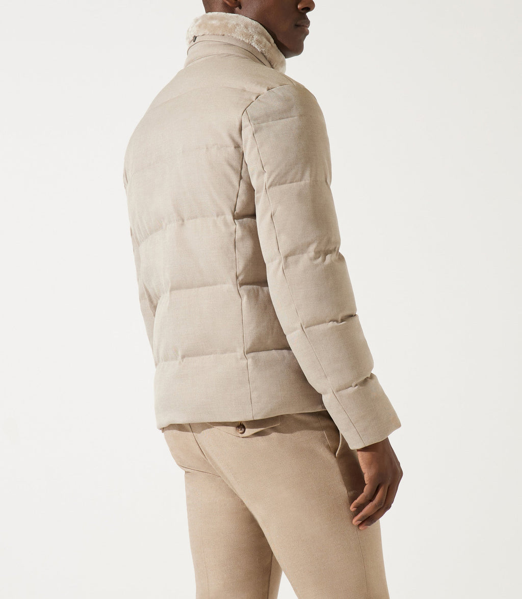 Doudoune col montant matelassé beige MADRID - IZAC