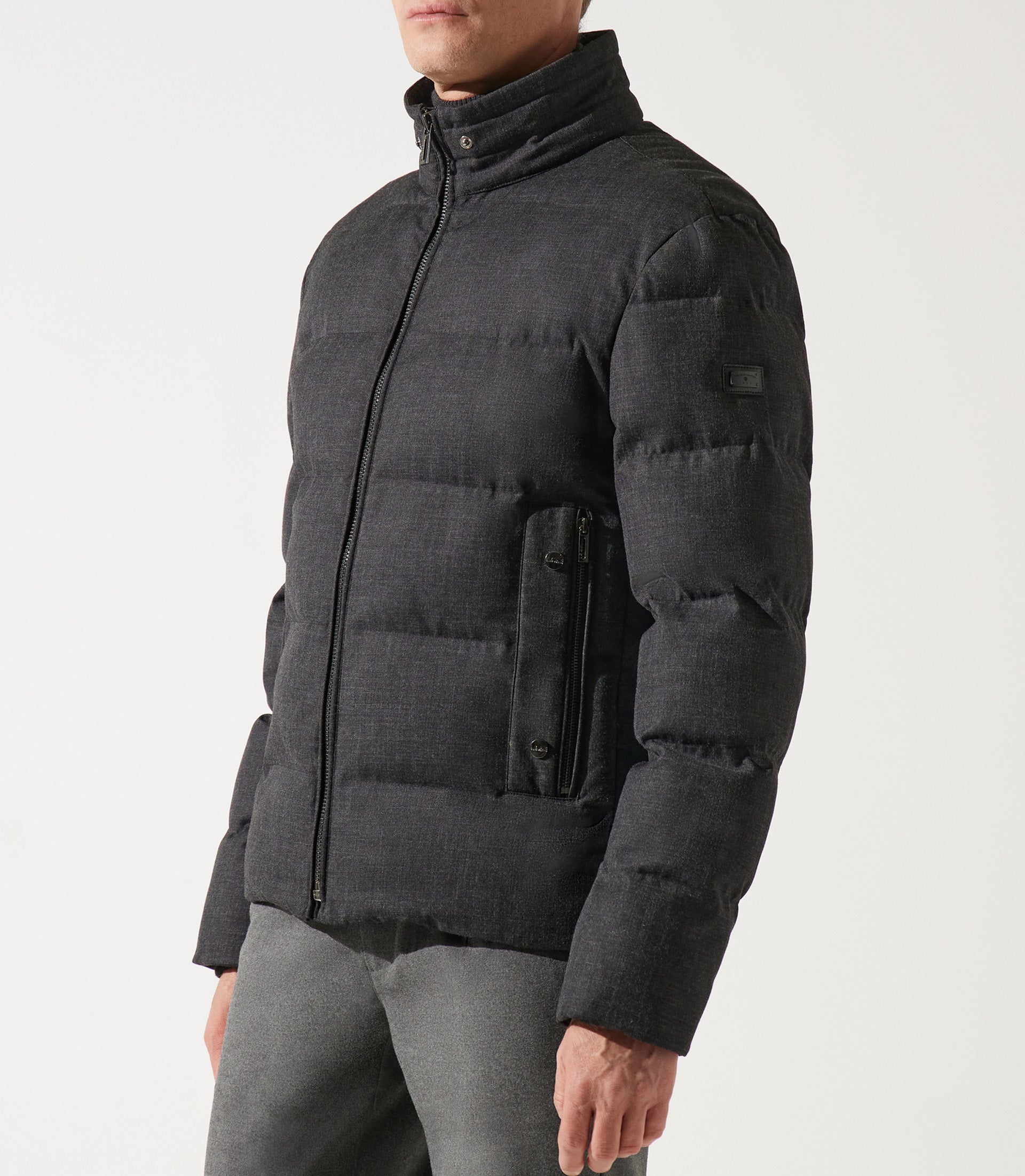 Doudoune col montant matelasse anthracite MAJORQUE - IZAC