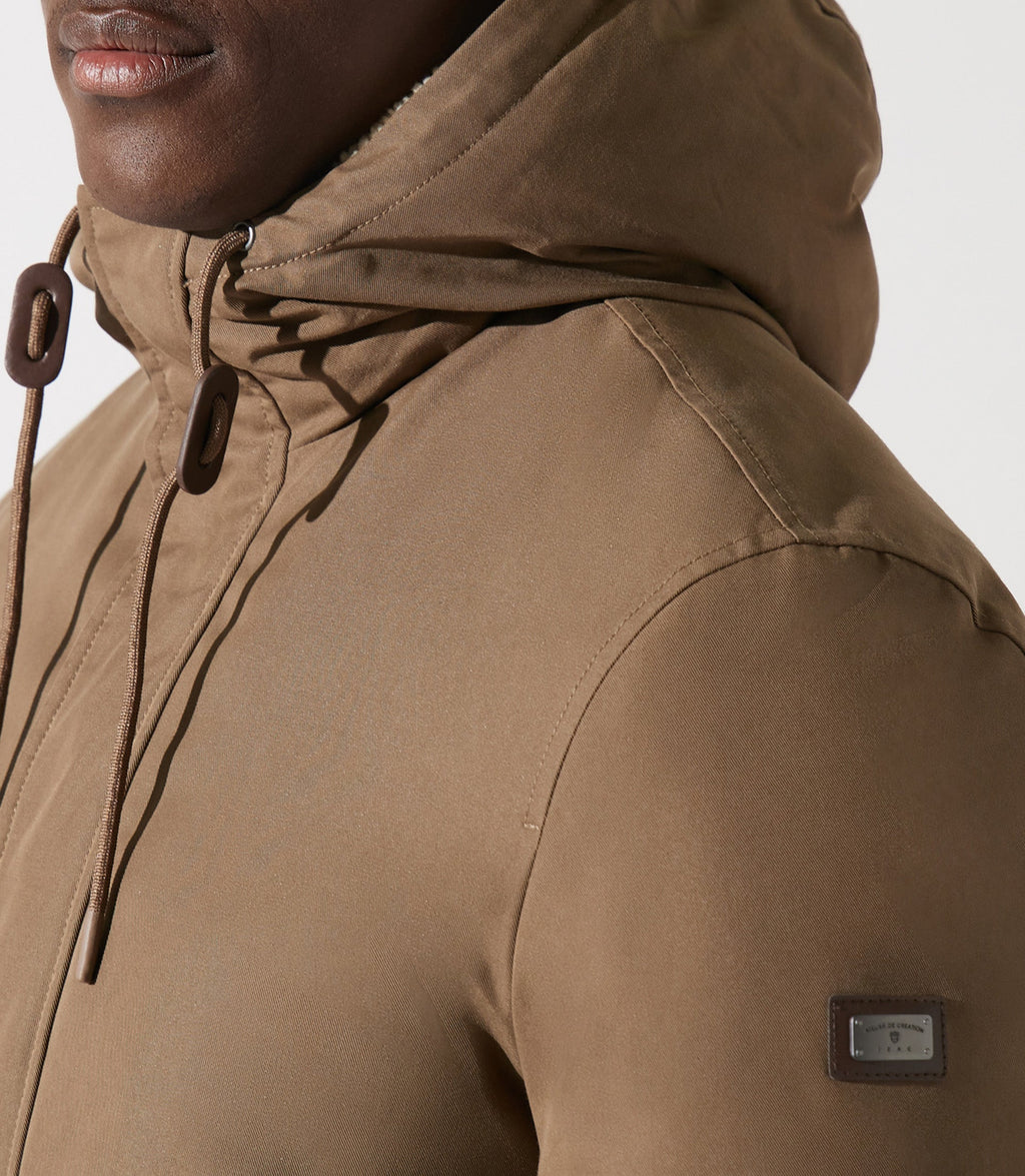 Parka longue à capuche taupe MANCHESTER - IZAC