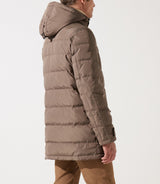 Parka longue à capuche matelassée taupe - IZAC