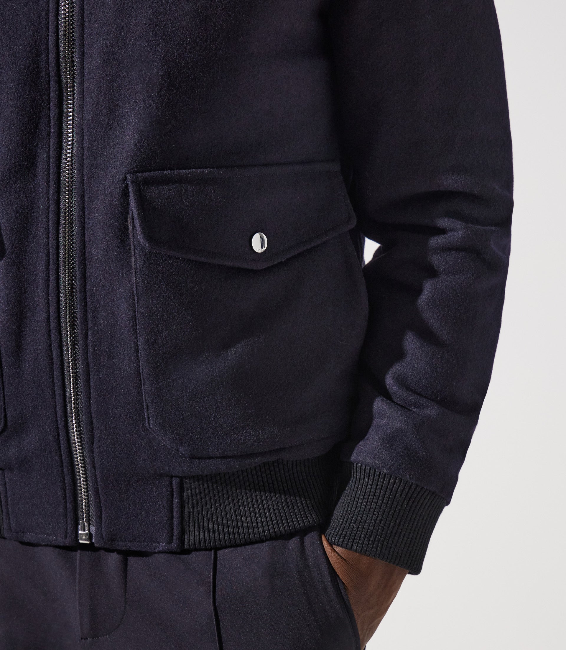 Blouson en laine col sherpa marine MATHIAS - IZAC