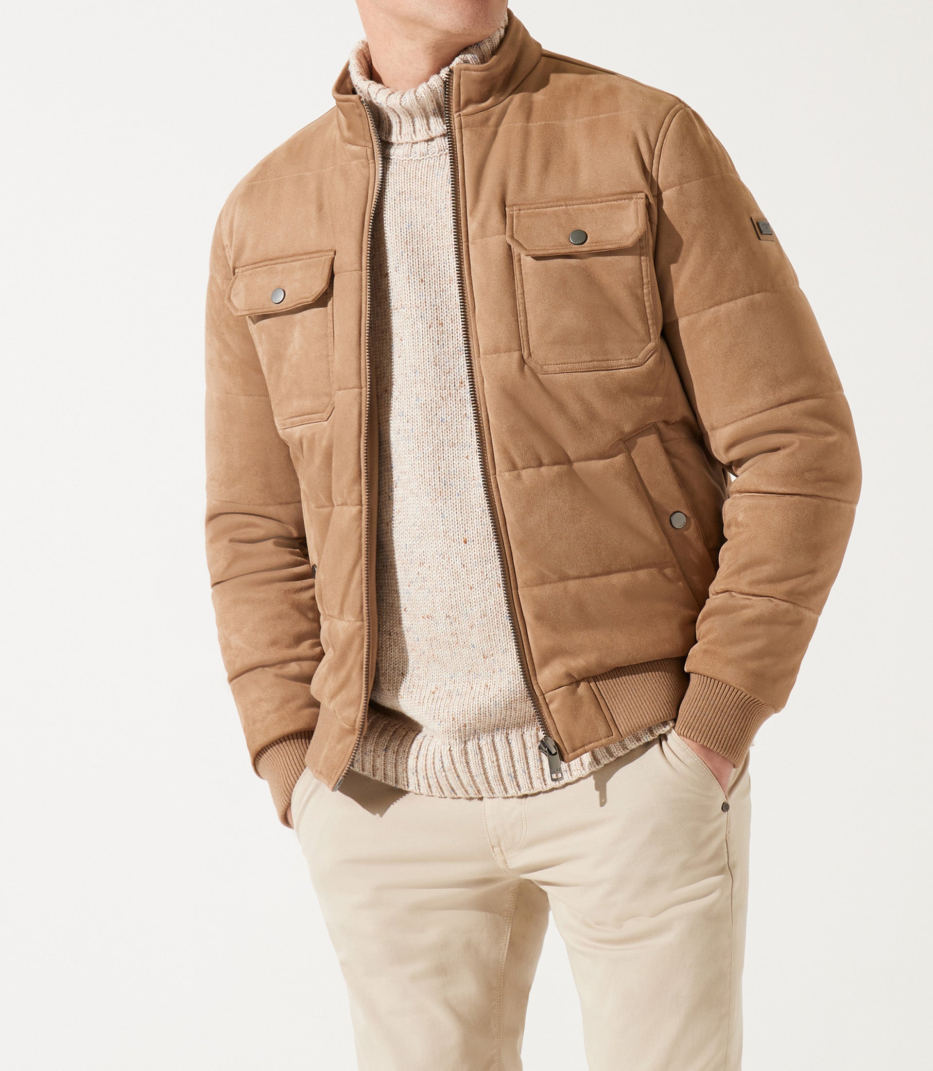 Blouson teddy matelasse beige MEMPHIS - IZAC
