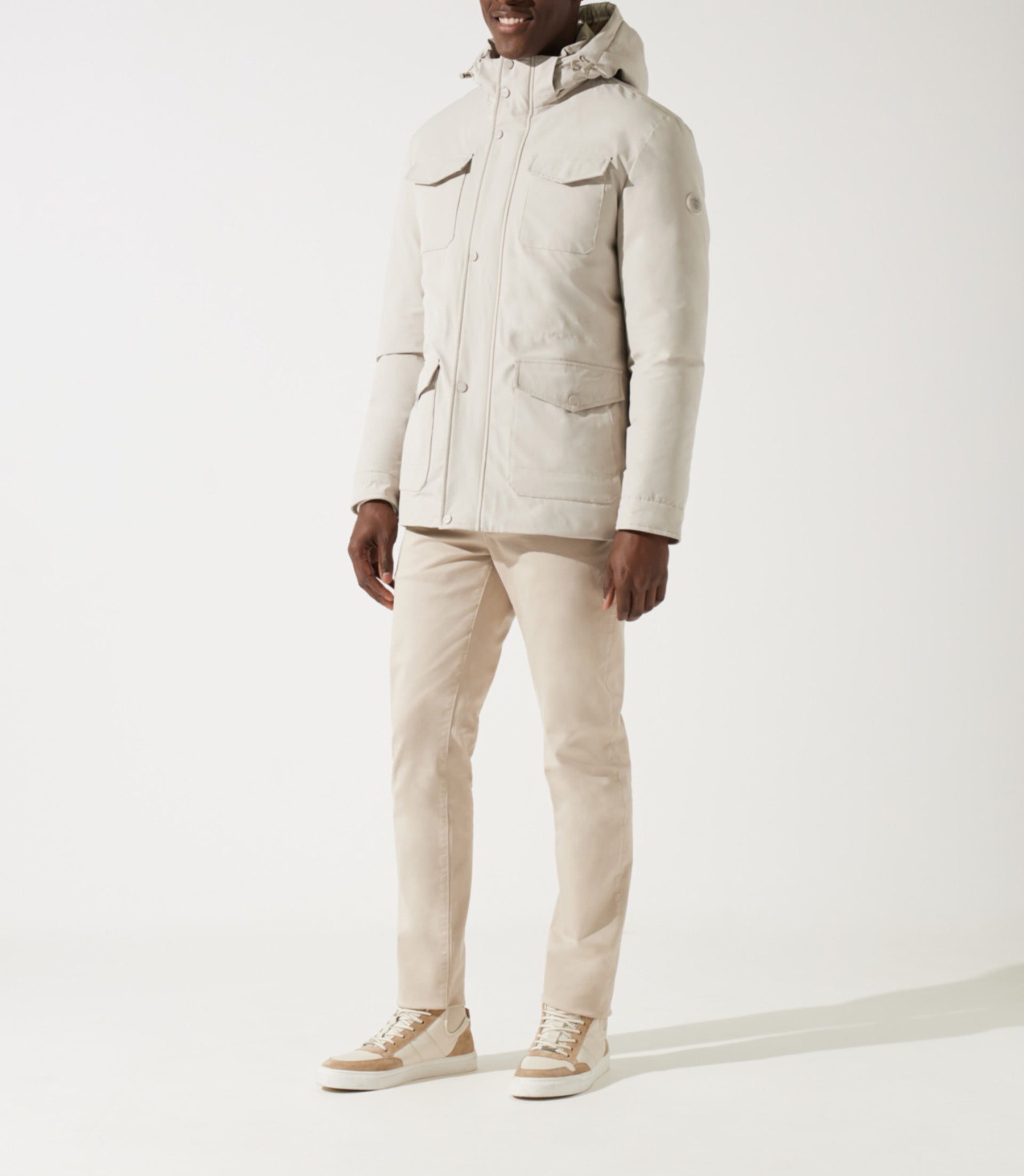 Parka longue 4 poches écru MIRAN - IZAC