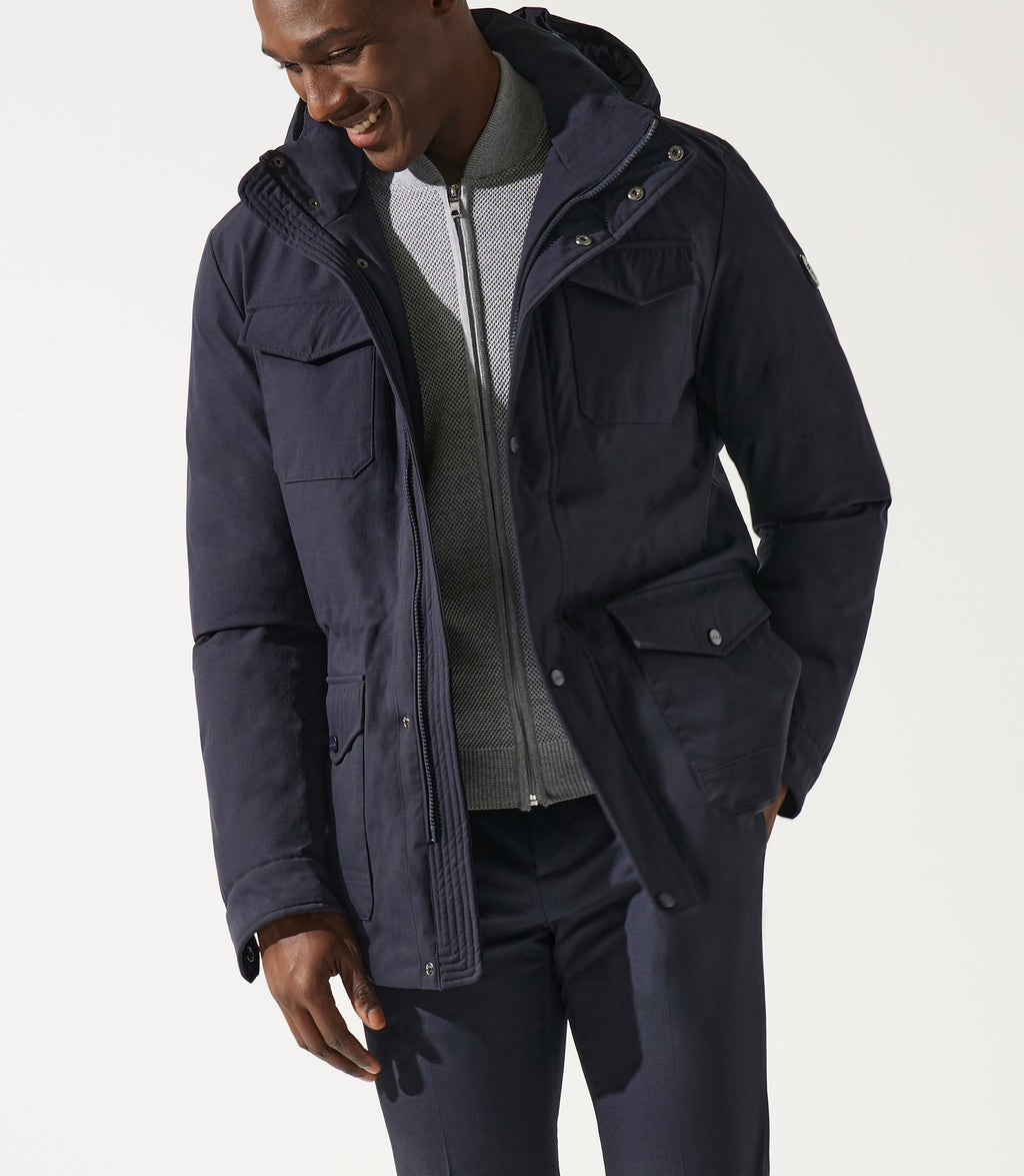 Parka longue 4 poches marine MIRAN - IZAC