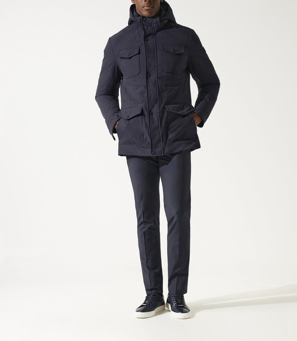 Parka longue 4 poches marine MIRAN - IZAC