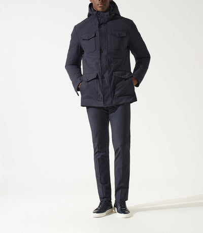Parka longue 4 poches marine MIRAN - IZAC