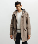Parka à capuche taupe