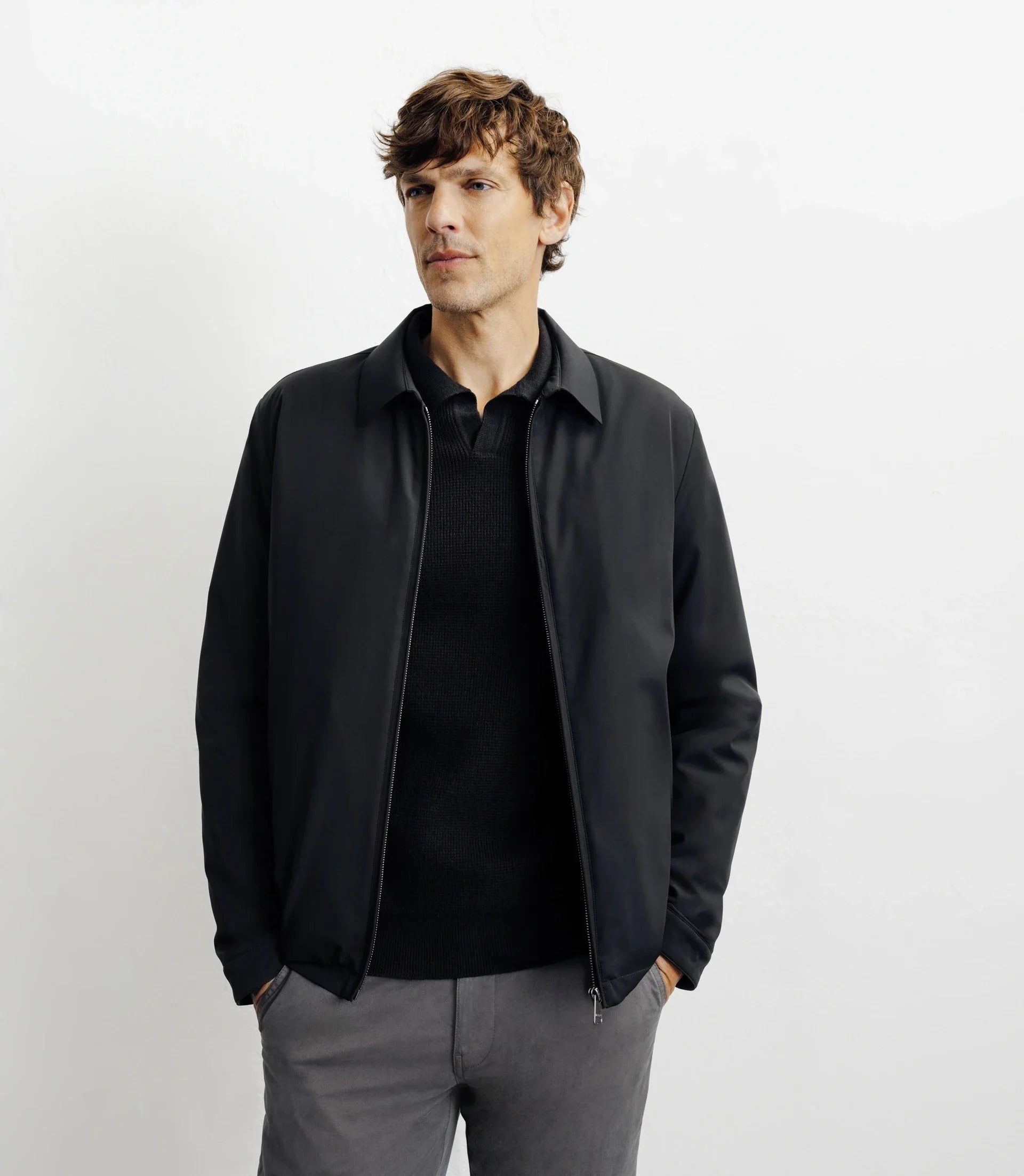 Blouson col chemise noir - IZAC