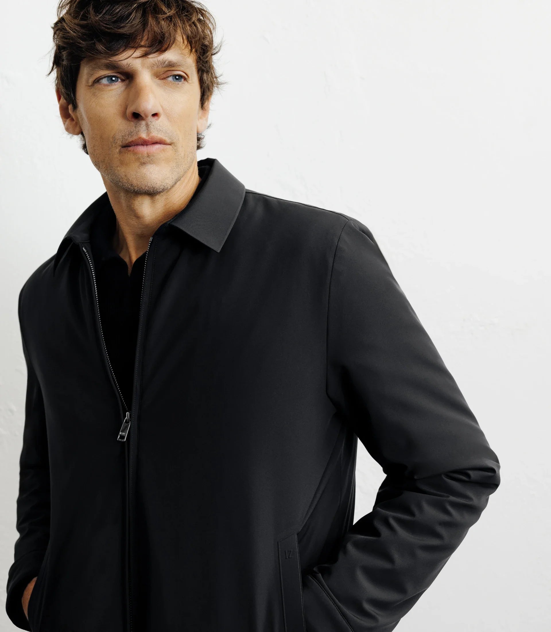 Blouson col chemise noir - IZAC