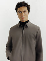 Blouson col chemise taupe - IZAC