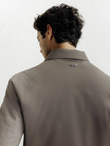 Blouson col chemise taupe - IZAC