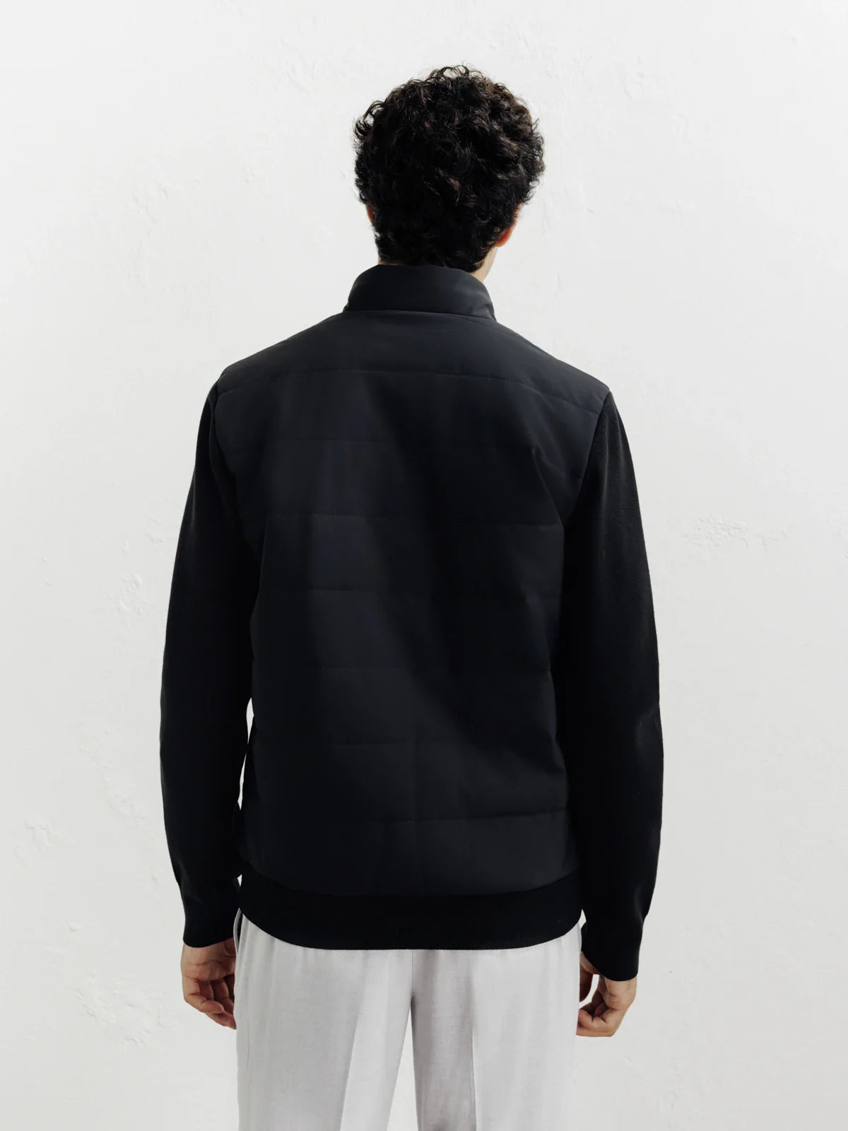 Blouson bi - matière noir - IZAC
