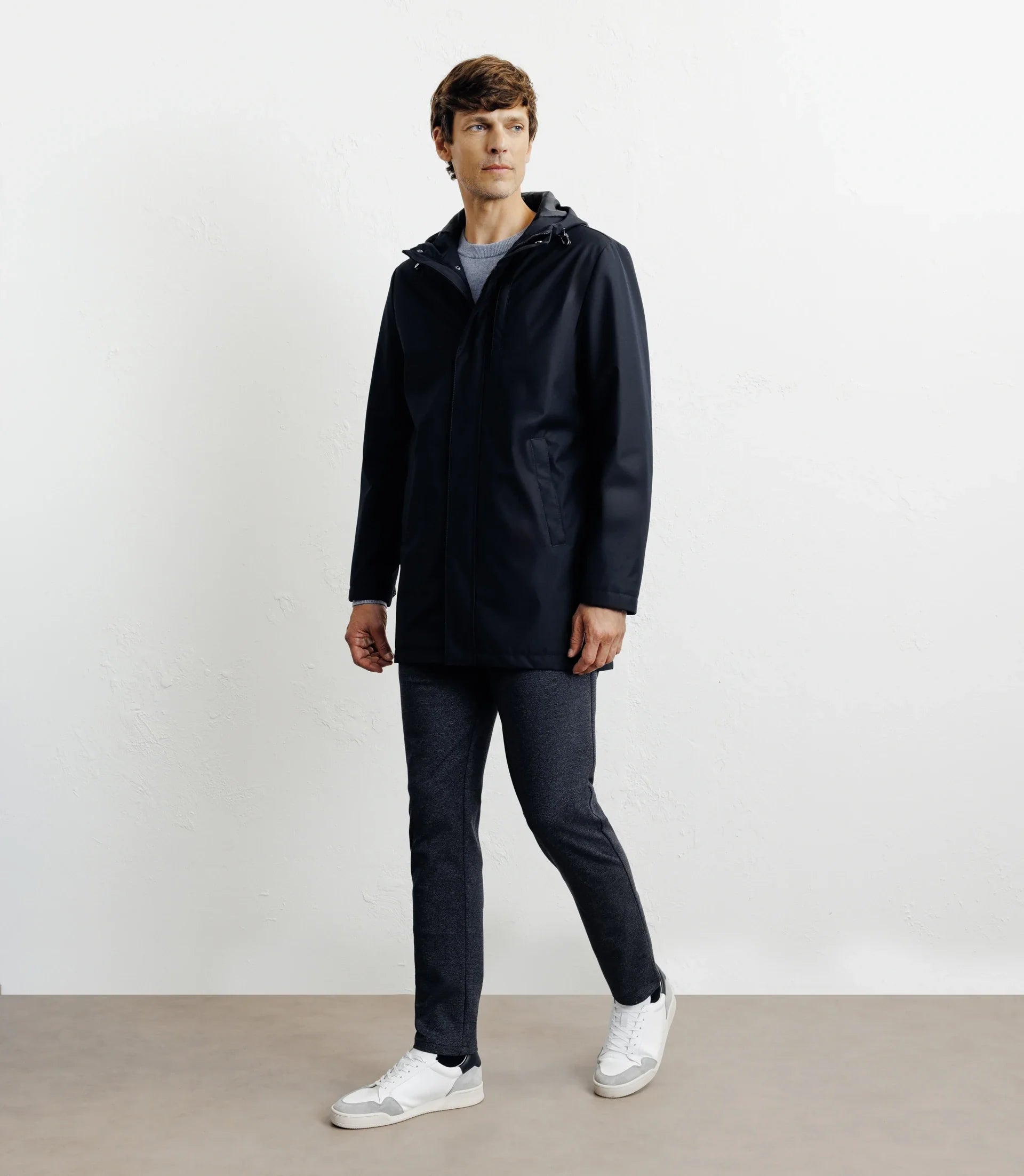 Parka légère à capuche marine - IZAC