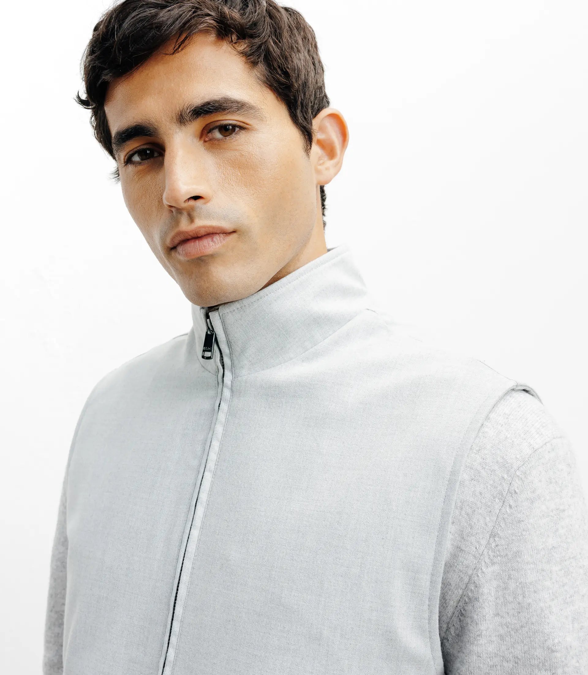 Doudoune sans manches gris clair - IZAC