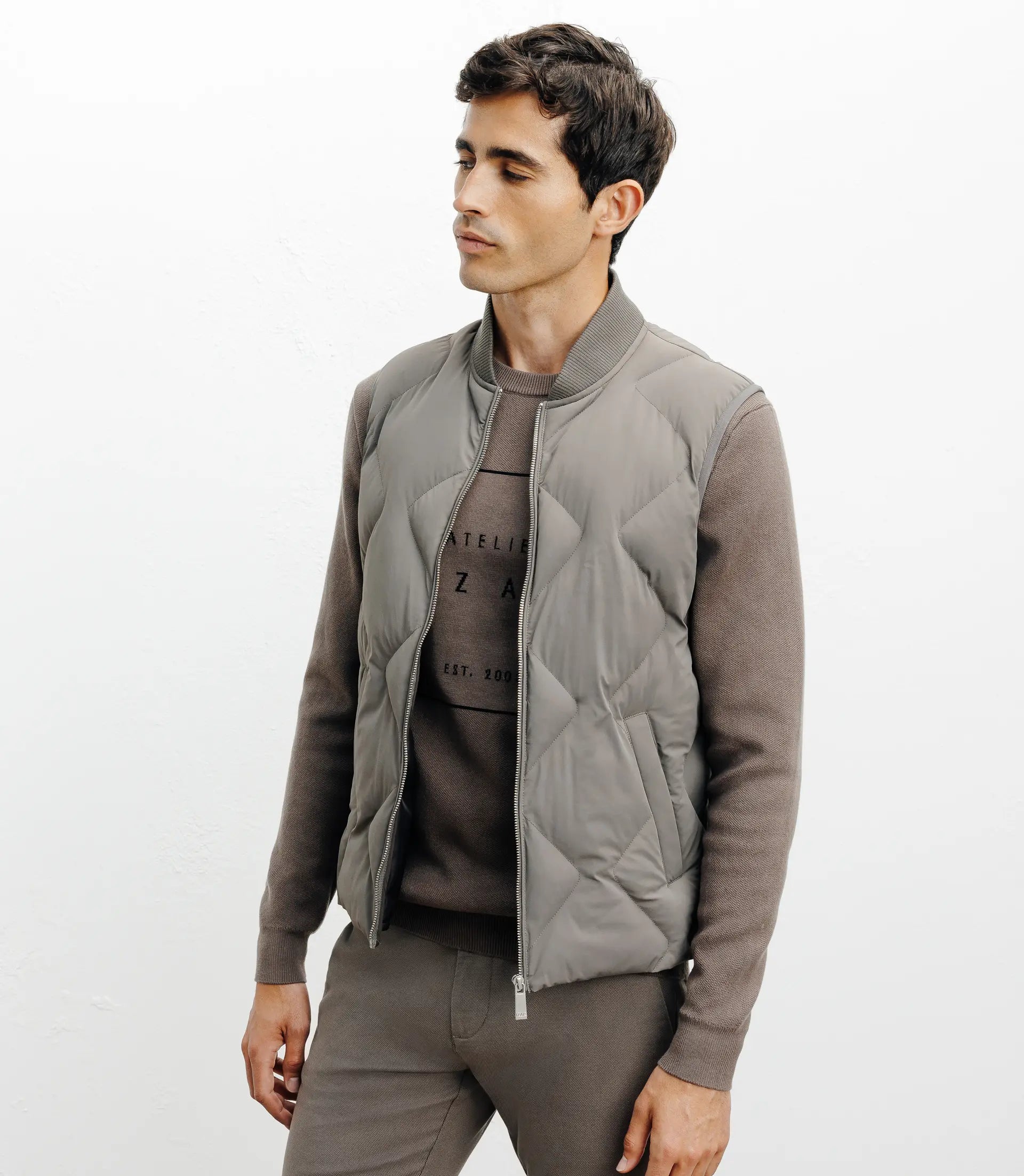 Doudoune sans manches taupe - IZAC